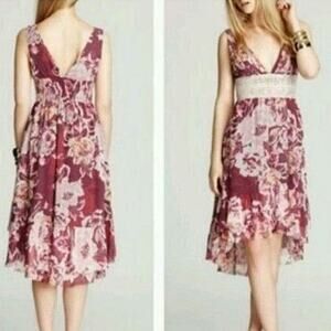 Free People Floral Chiffon Size 6 High Low Dress